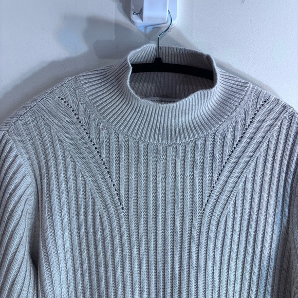 & OTHER STORIES UK SZ XS Ribbed Splits Mock Neck Long Sleeve Swearer Dress - Picture 3 of 10